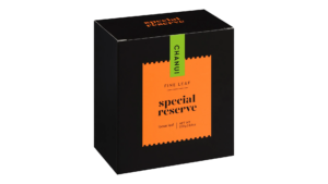 A box of Chanui Special Reserve loose leaf tea.