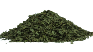 A pile of loose mint tea.